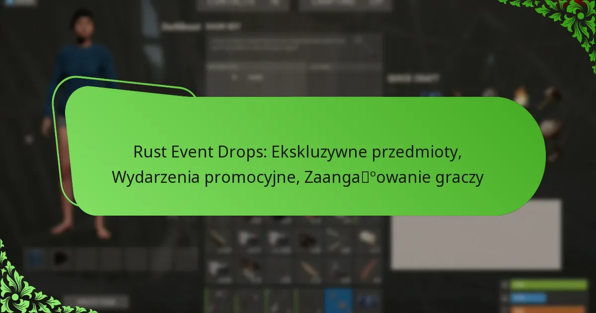 Rust Event Drops: Ekskluzywne przedmioty, Wydarzenia promocyjne, Zaangażowanie graczy