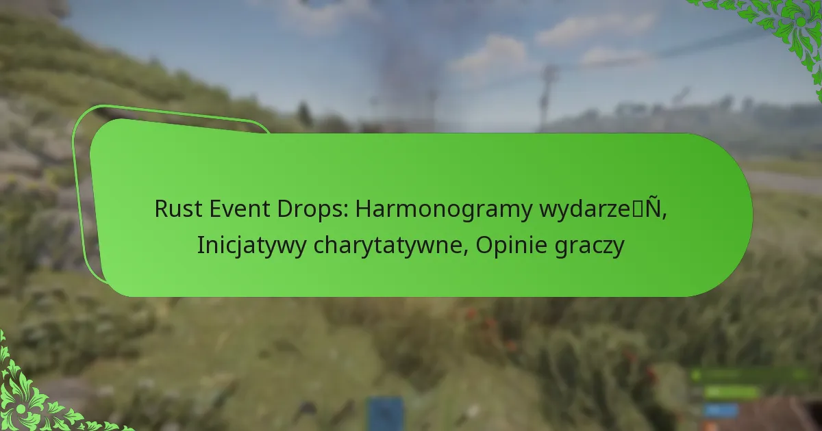 Rust Event Drops: Harmonogramy wydarzeń, Inicjatywy charytatywne, Opinie graczy