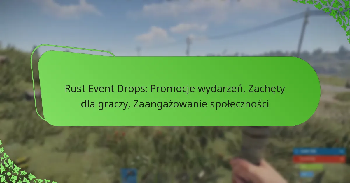 Rust Event Drops: Promocje wydarzeń, Zachęty dla graczy, Zaangażowanie społeczności