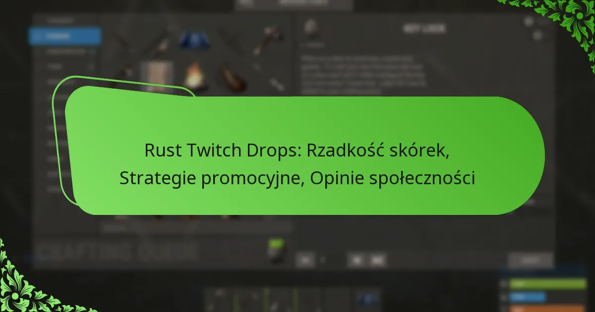 Rust Twitch Drops: Rzadkość skórek, Strategie promocyjne, Opinie społeczności
