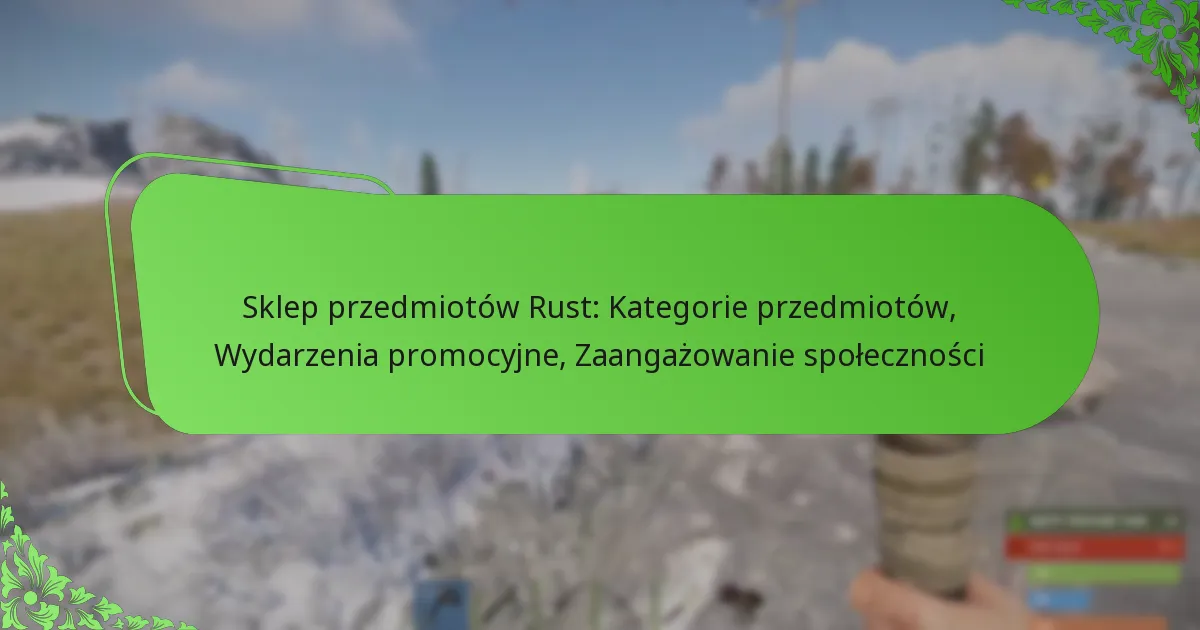 Sklep przedmiotów Rust: Kategorie przedmiotów, Wydarzenia promocyjne, Zaangażowanie społeczności