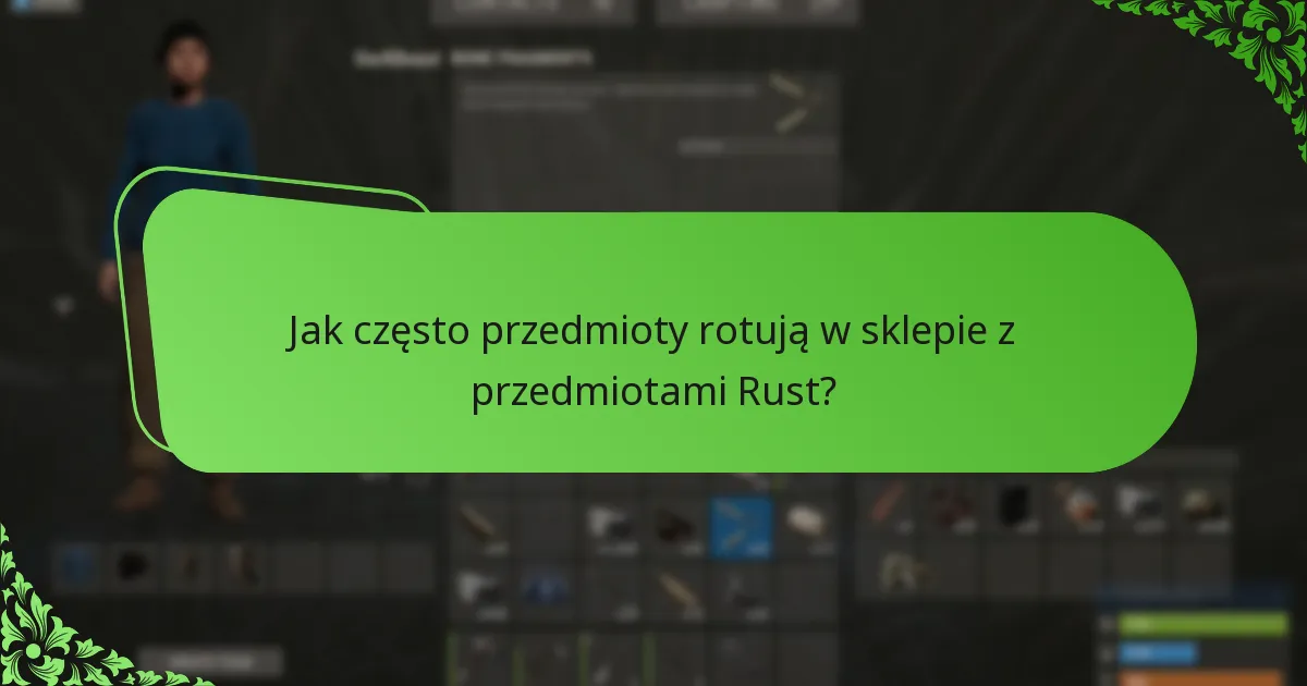 Jak często przedmioty rotują w sklepie z przedmiotami Rust?