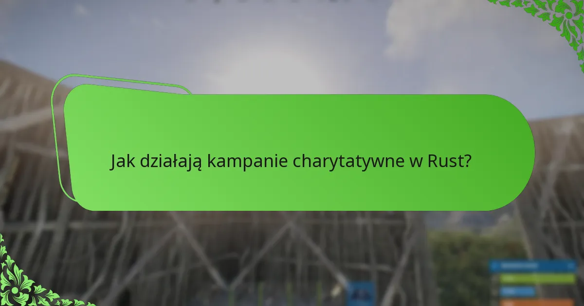 Jak działają kampanie charytatywne w Rust?