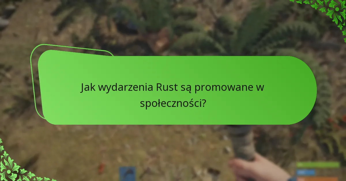 Jak wydarzenia Rust są promowane w społeczności?