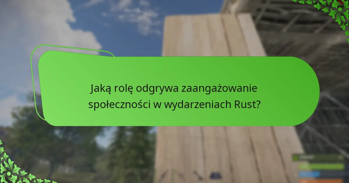 Jaką rolę odgrywa zaangażowanie społeczności w wydarzeniach Rust?