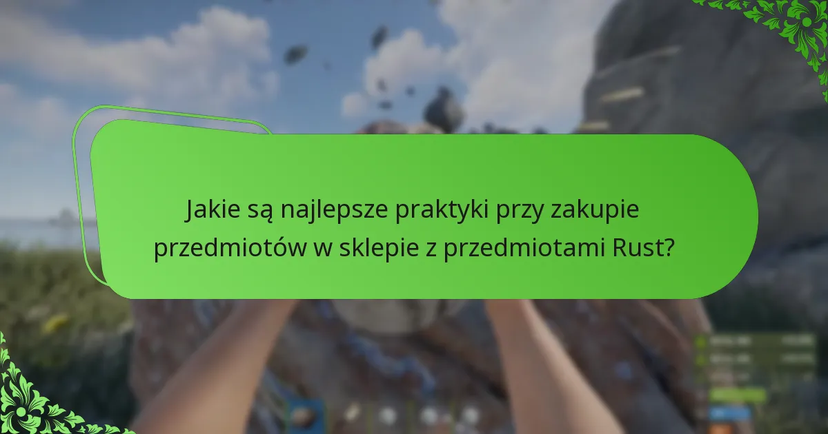 Jakie są najlepsze praktyki przy zakupie przedmiotów w sklepie z przedmiotami Rust?