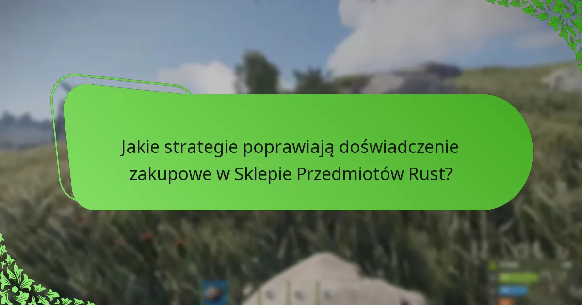 Jakie strategie poprawiają doświadczenie zakupowe w Sklepie Przedmiotów Rust?